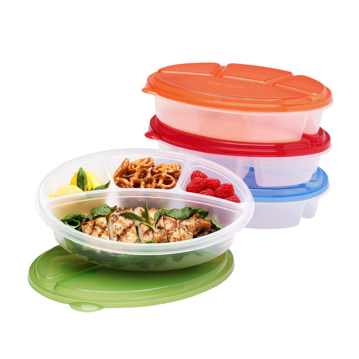 Bentgo Easyboxes 4-Compartment Oval Containers 8-Piece Set T4