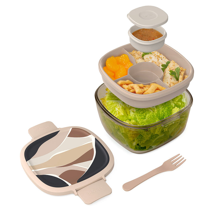 Bentgo Glass Prints All-in-One Salad Container J5